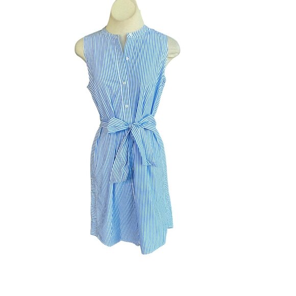 J. Crew Collection Sleeveless Shirtdress in Striped Cotton Poplin Size Small - Picture 10 of 10